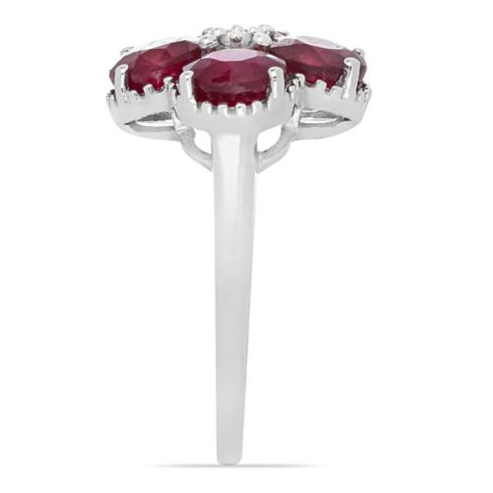 BUY 925 SILVER NATURAL GLASS FILLED RUBY MULTI GEMSTONE RING