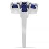 BUY STERLING SILVER AUSTRALIAN BLUE SAPPHIRE GEMSTONE CLUSTER RING
