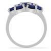 BUY STERLING SILVER AUSTRALIAN BLUE SAPPHIRE GEMSTONE CLUSTER RING