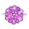 BUY BRAZILIAN AMETHYST GEMSTONE CLUSTER RING IN STERLING SILVER