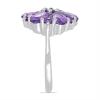 BUY BRAZILIAN AMETHYST GEMSTONE CLUSTER RING IN STERLING SILVER