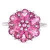 BUY BRAZILIAN AMETHYST GEMSTONE CLUSTER RING IN STERLING SILVER