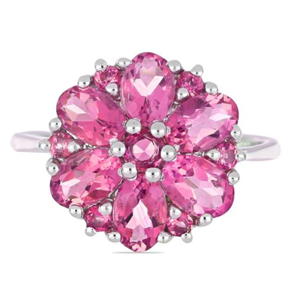 BUY BRAZILIAN AMETHYST GEMSTONE CLUSTER RING IN STERLING SILVER