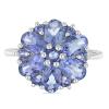 BUY BRAZILIAN AMETHYST GEMSTONE CLUSTER RING IN STERLING SILVER