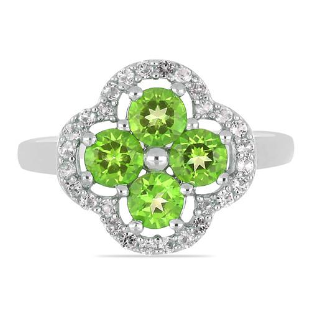 BUY STERLING SILVER NATURAL PINK TOPAZ MULTI GEMSTONE RING