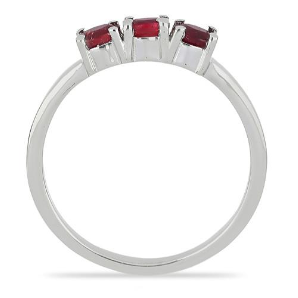 BUY NATURAL GLASS FILLED RUBY GEMSTONE RING IN STERLING SILVER