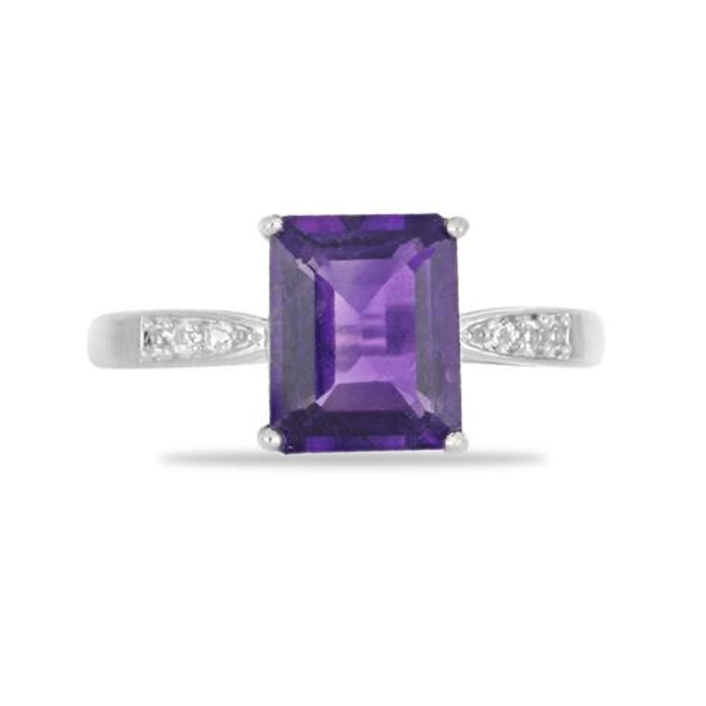 BUY STERLING SILVER AFRICAN AMETHYST GEMSTONE CLASSIC RING