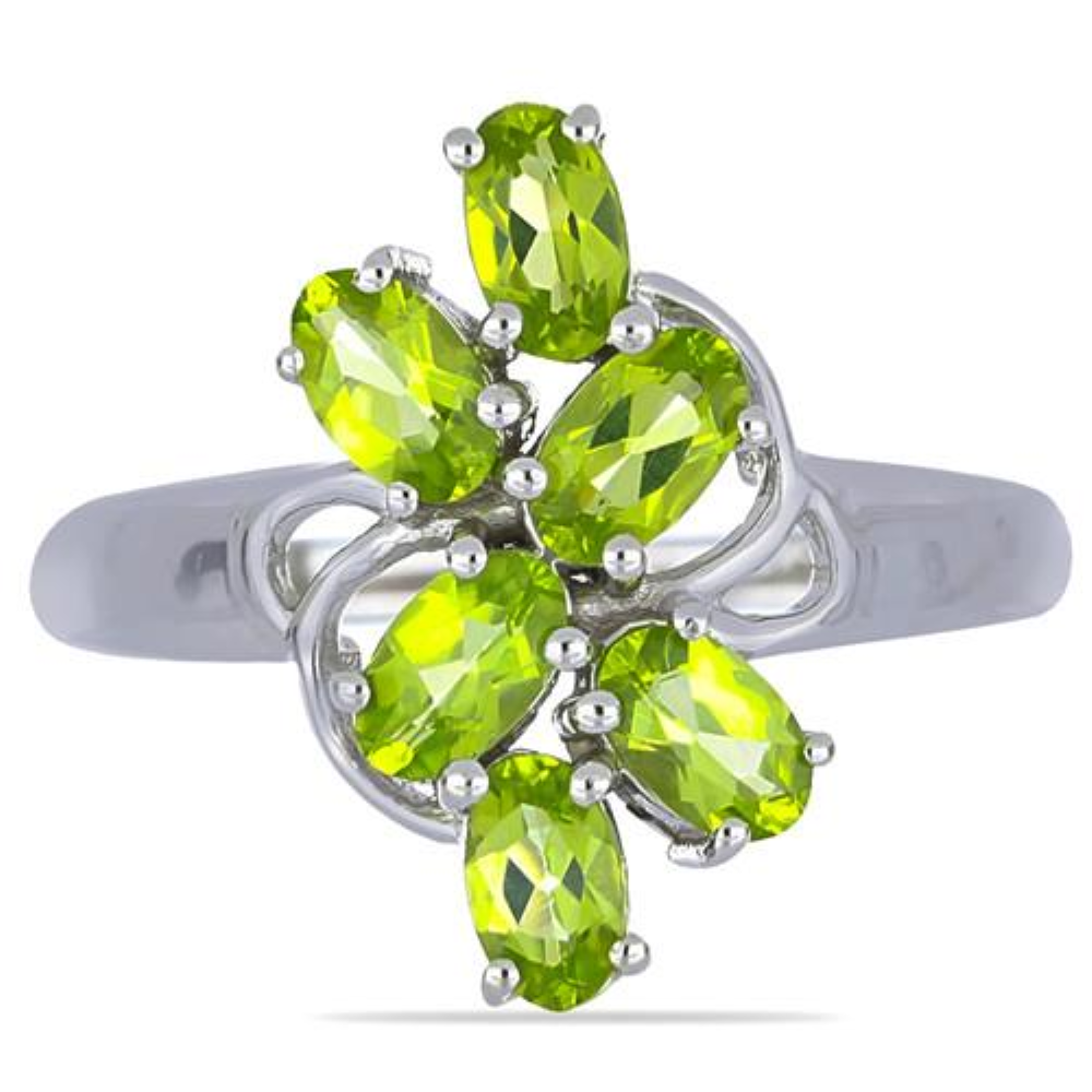 BUY NATURAL PERIDOT GEMSTONE RING IN STERLING SILVER