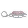 BUY NATURAL ROSE QUARTZ GEMSTONE HALO PENDANT IN 925 SILVER
