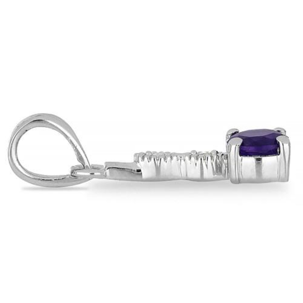 BUY AFRICAN AMETHYST GEMSTONE CLASSIC PENDANT IN 925 SILVER 
