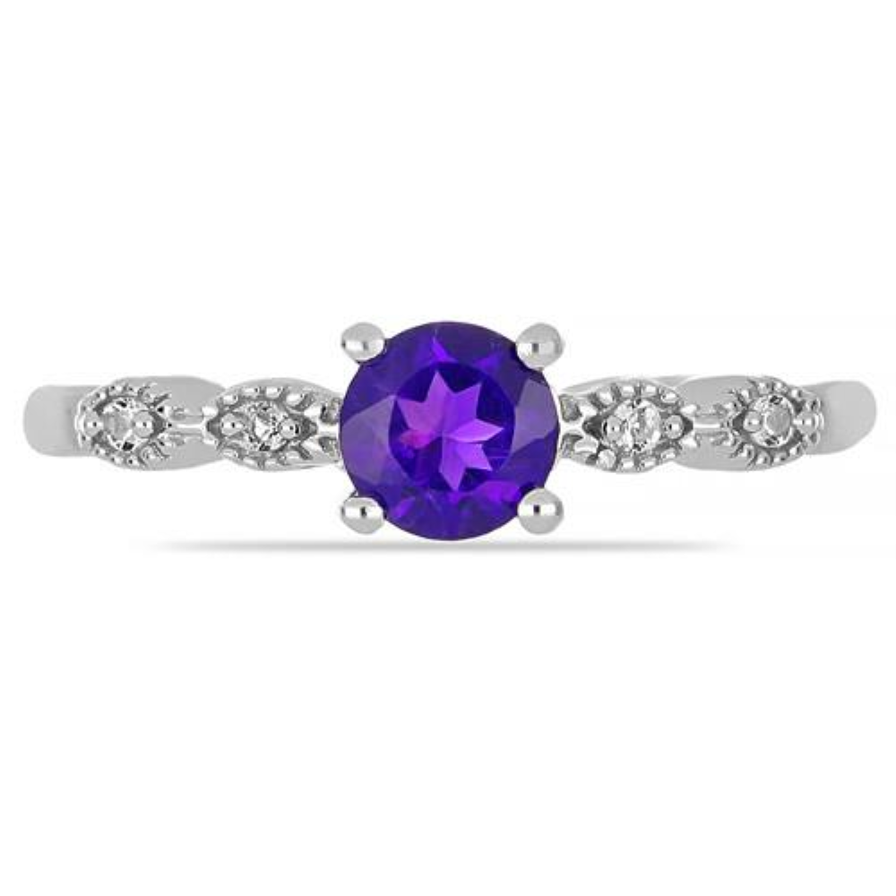 BUY 925 SILVER AFRICAN AMETHYST GEMSTONE CLASSIC RING