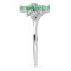 BUY 925 STERLING SILVER NATURAL EMERALD FLOWER RING