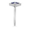 BUY AUSTRALIAN BLUE SAPPHIRE GEMSTONE HALO RING IN 925 SILVER