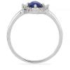 BUY AUSTRALIAN BLUE SAPPHIRE GEMSTONE HALO RING IN 925 SILVER