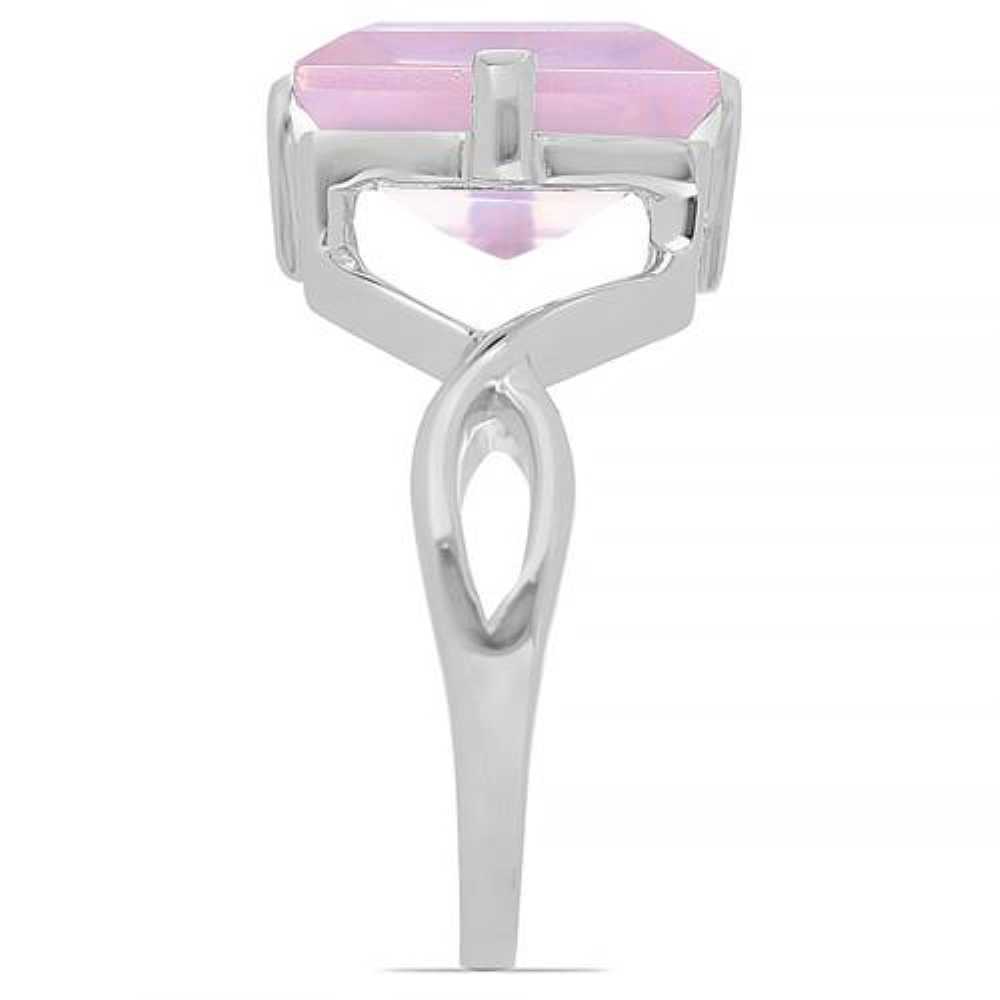 BUY 925 SILVER NATURAL ROSE QUARTZ GEMSTONE BIG STONE RING
