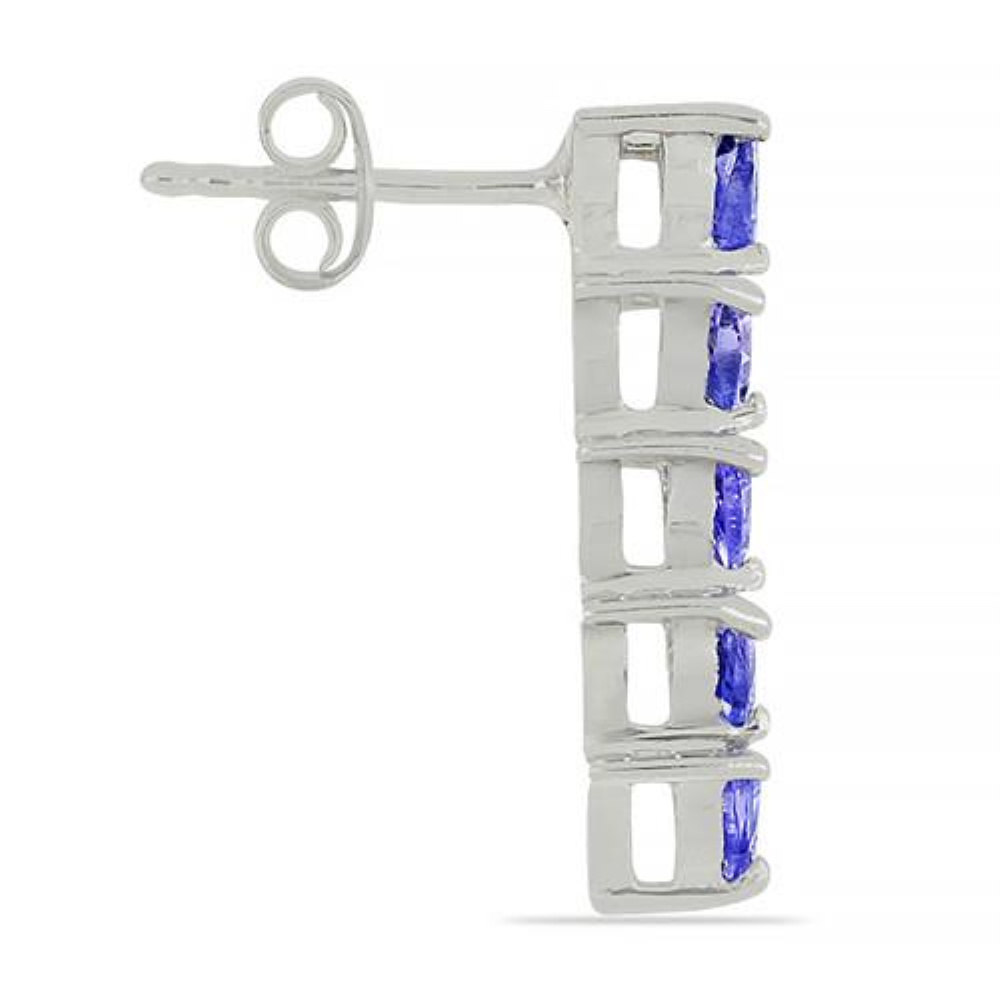 BUY TANZANITE MULTI GEMSTONE EARRINGS IN STERLING SILVER