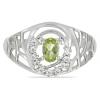 BUY REAL PERIDOT GEMSTONE CLASSIC RING IN STERLING SILVER