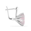 BUY STERLING SILVER NATURAL ROSE QUARTZ GEMSTONE BIG STONE EARRINGS