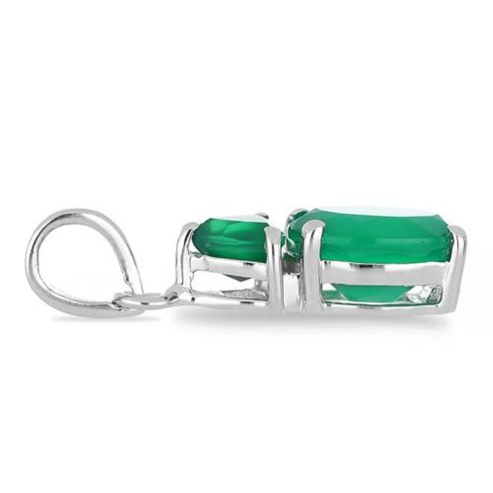 BUY NATURAL GREEN ONYX GEMSTONE PENDANT IN 925 SILVER