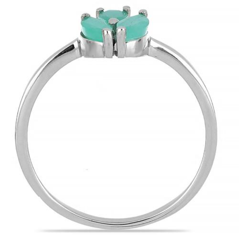 BUY REAL EMERALD GEMSTONE RING IN STERLING SILVER