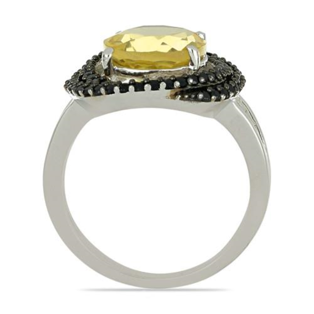 BUY BRAZILIAN CITRINE GEMSTONE BIG STONE RING IN 925 SILVER
