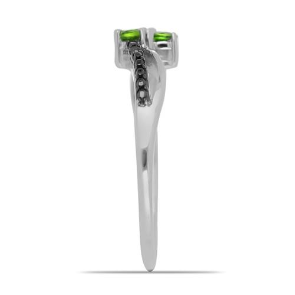 BUY 925 SILVER NATURAL CHROME DIOPSITE GEMSTONE STYLISH RING