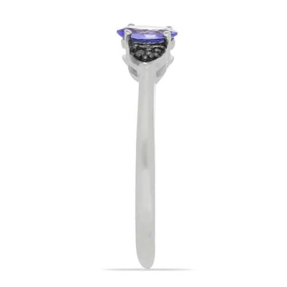 BUY STERLING SILVER NATURAL TANZANITE GEMSTONE CLASSIC  RING