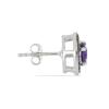 BUY STERLING SILVER AFRICAN AMETHYST GEMSTONE HALO EARRINGS