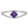 BUY NATURAL AFRICAN AMETHYST GEMSTONE CLASSIC RING IN 925 SILVER