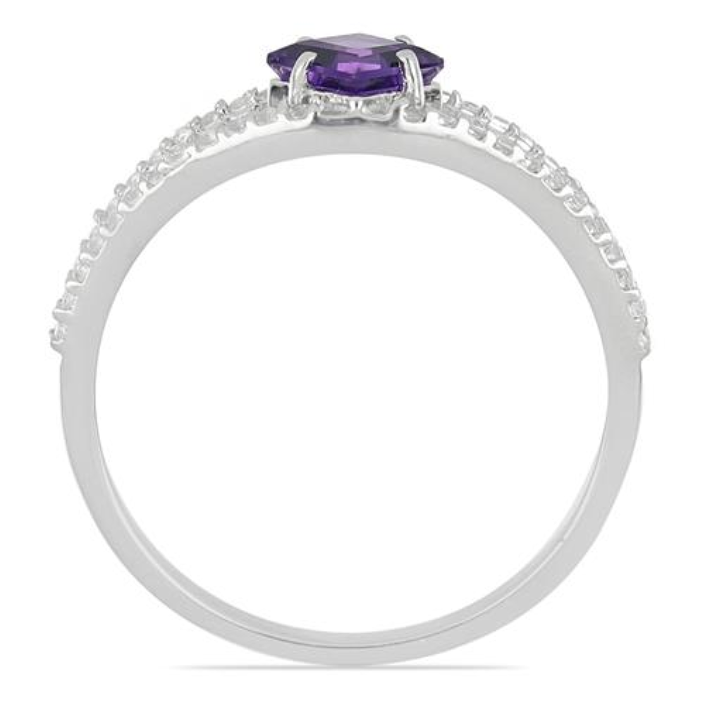 BUY NATURAL AFRICAN AMETHYST GEMSTONE CLASSIC RING IN 925 SILVER