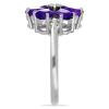 BUY AFRICAN AMETHYST GEMSTONE FLOWER RING IN 925 SILVER 