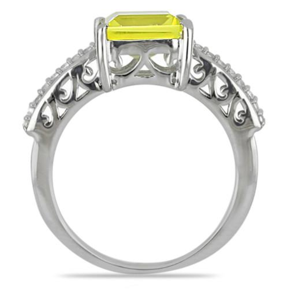 BUY 925 SILVER NATURAL LEMON TOPAZ GEMSTONE BIG STONE RING
