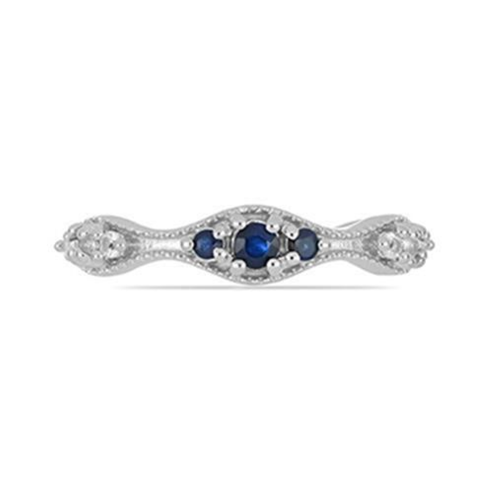 BUY REAL BLUE SAPPHIRE GEMSTONE RING IN STERLING SILVER