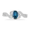 BUY STERLING SILVER REAL LONDON BLUE TOPAZ GEMSTONE CLASSIC RING