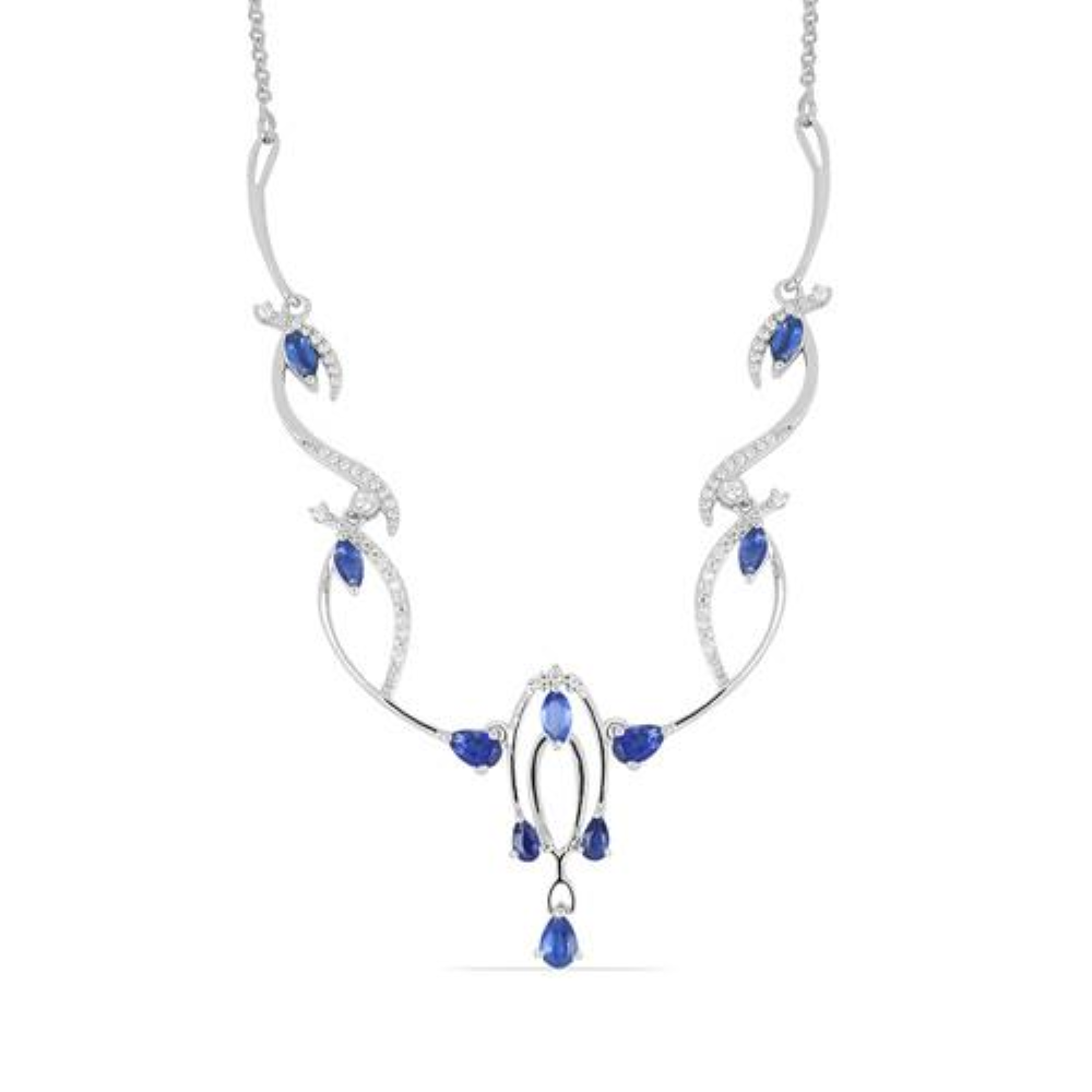 BUY STYLISH NATURAL CHROME DIOPSIDE GEMSTONE NECKLACE IN 925 SILVER