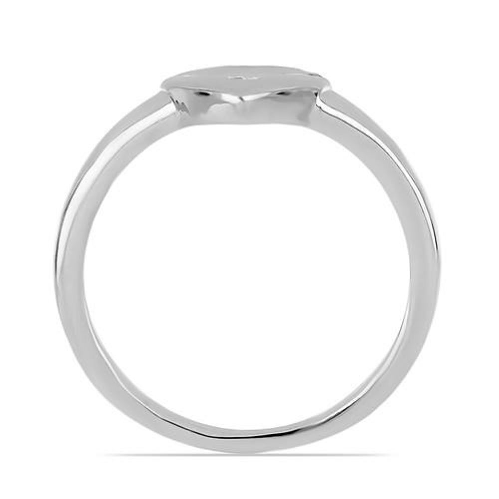 BUY 925 SILVER REAL WHITE DIAMOND DOUBLE CUT GEMSTONE HEART RING