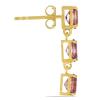 BUY REAL RHODOLITE GEMSTONE THREE STONES 14K GOLD EARRINGS