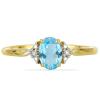 BUY 14K GOLD REAL SWISS BLUE TOPAZ GEMSTONE CLASSIC RING