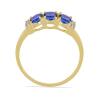 BUY NATURAL TANZANITE GEMSTONE THREE STONES 14K GOLD RING