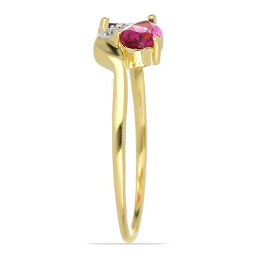 BUY 14K GOLD NATURAL  RUBELLITE GEMSTONE STYLISH RING