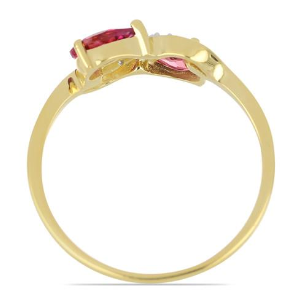 BUY 14K GOLD NATURAL  RUBELLITE GEMSTONE STYLISH RING