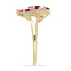 BUY 14K GOLD REAL RUBELLITE GEMSTONE THREE STONES RING