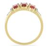 BUY 14K GOLD RUBELLITE GEMSTONE THREE STONES RING