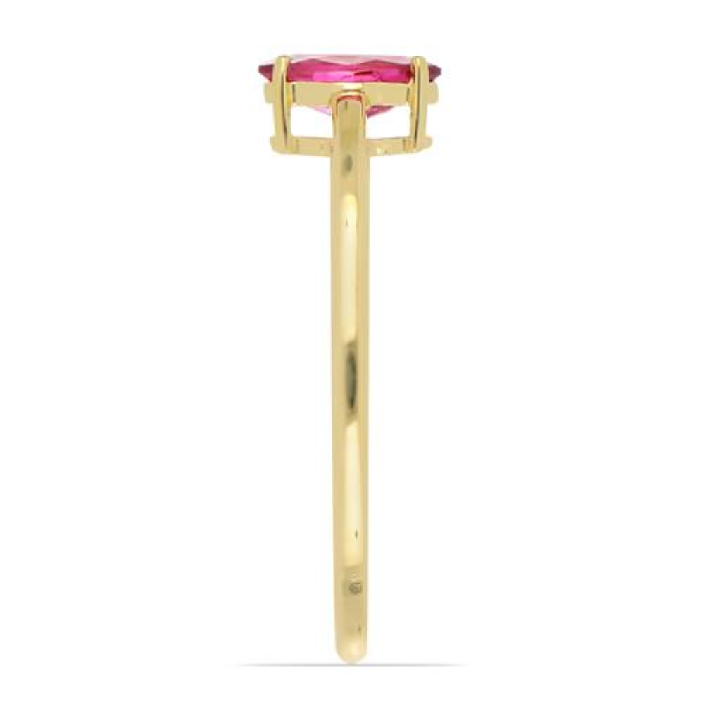 BUY 14K GOLD NATURAL RUBELLITE GEMSTONE SINGLE STONE RING