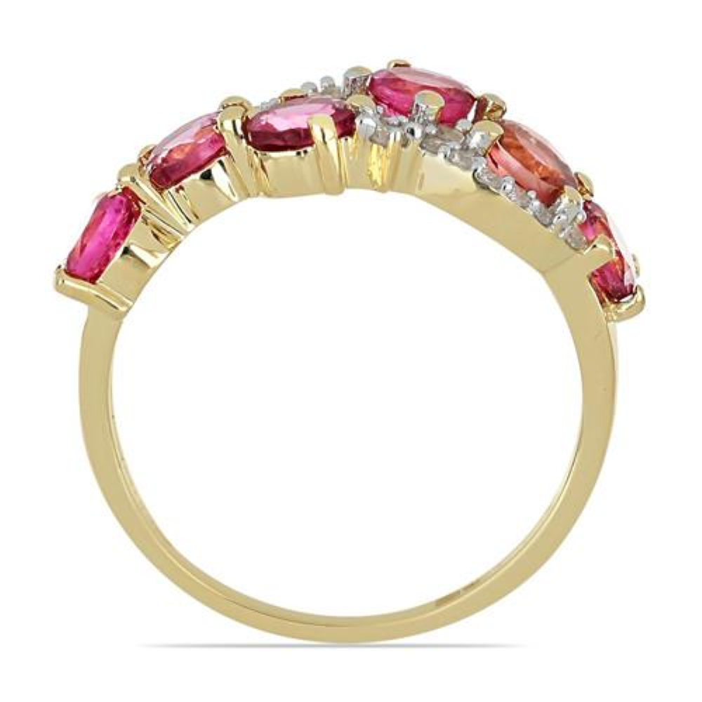 BUY 14K GOLD REAL RUBELLITE GEMSTONE STYLISH RING