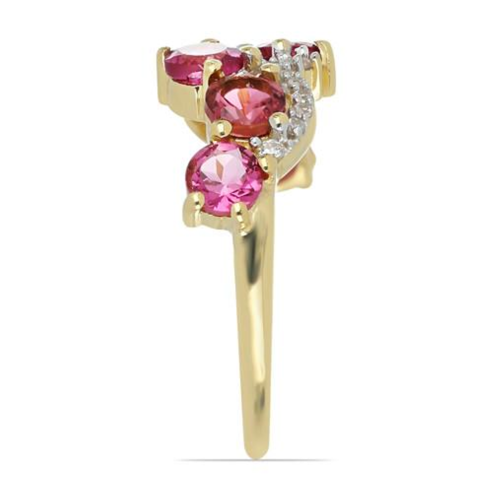 BUY 14K GOLD REAL RUBELLITE GEMSTONE STYLISH RING