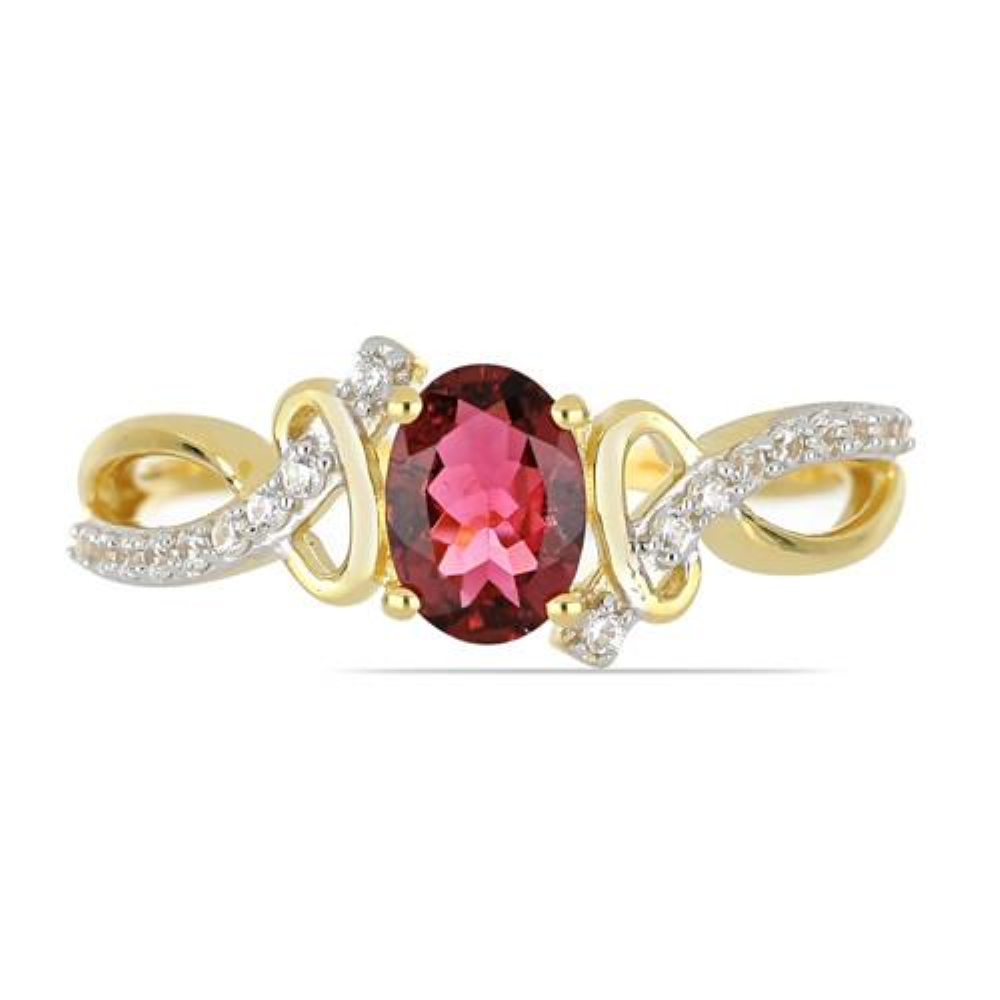 BUY 14K GOLD REAL RUBELLITE GEMSTONE CLASSIC RING