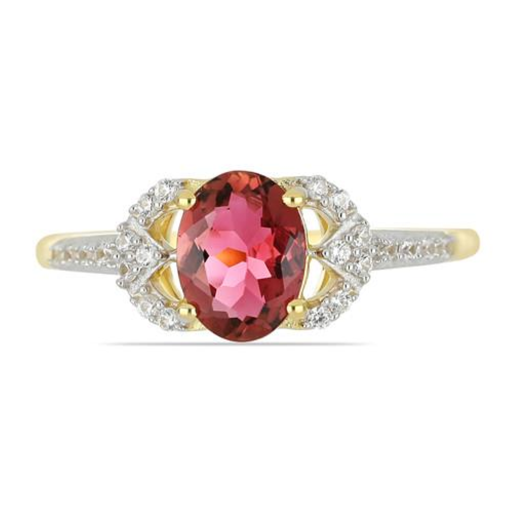 BUY 14K GOLD NATURAL RUBELLITE GEMSTONE CLASSIC RING