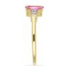 BUY 14K GOLD REAL PINK TOPAZ GEMSTONE WHITE DIAMOND CLASSIC RING