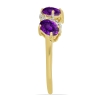 Wholesale 14K Gold Ova Amethyst Diamond Wave Three-Stone S-Swirl Ring Bulk Exporter